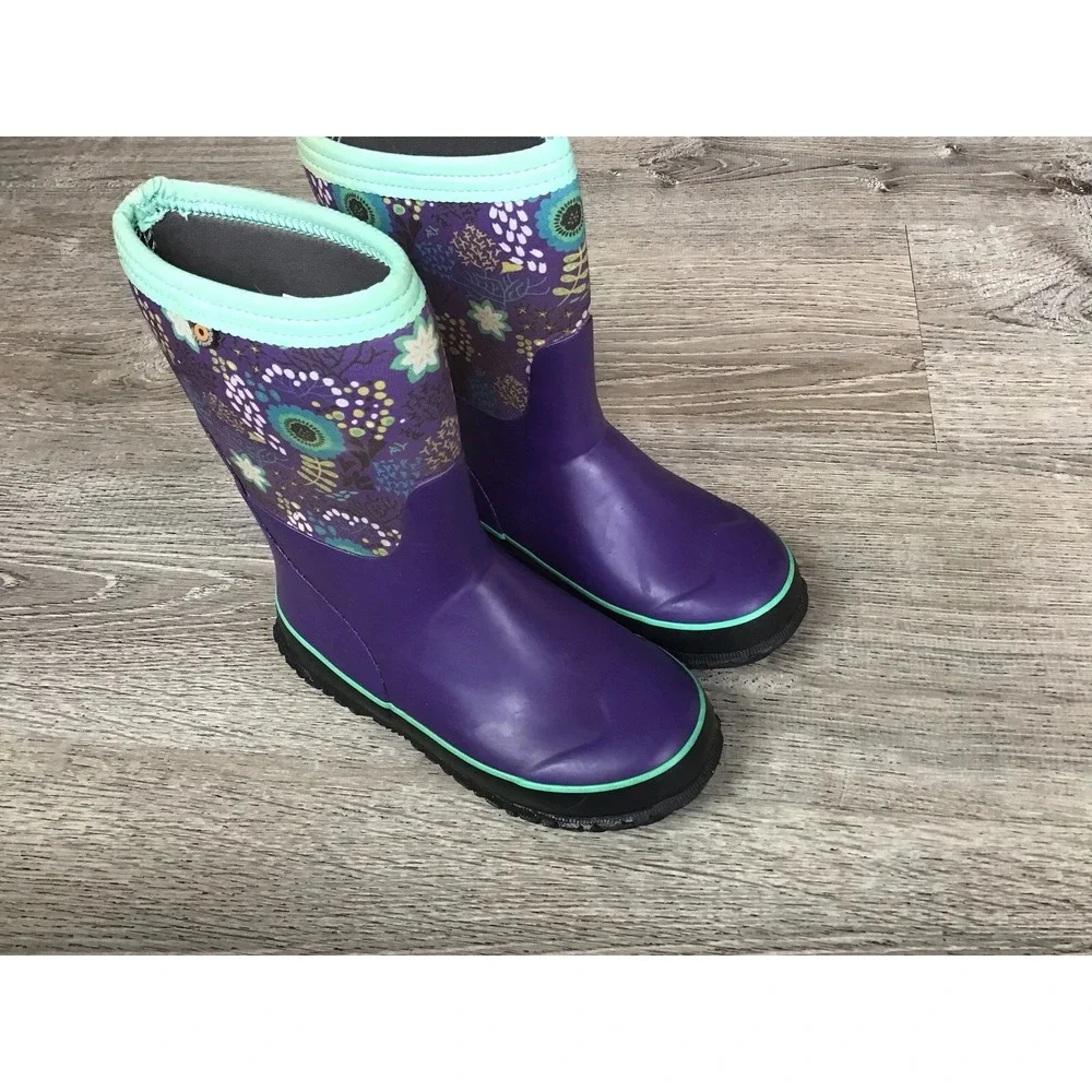 Bogs Purple Winter Snow Boots Youth Girls Size 2 Stomper Reef EUR 33